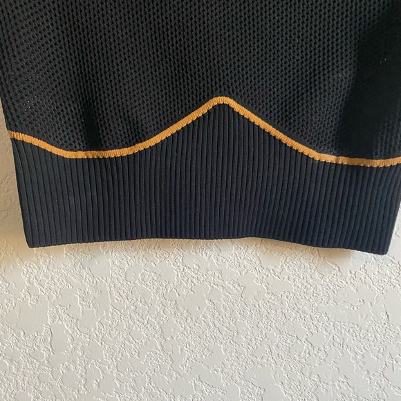 IVY PARK ADIDAS CROPPED KNIT BLACK MESA CORSET STYLE BACK LOGO RETRO Y2K TOP S - Picture 5 of 12